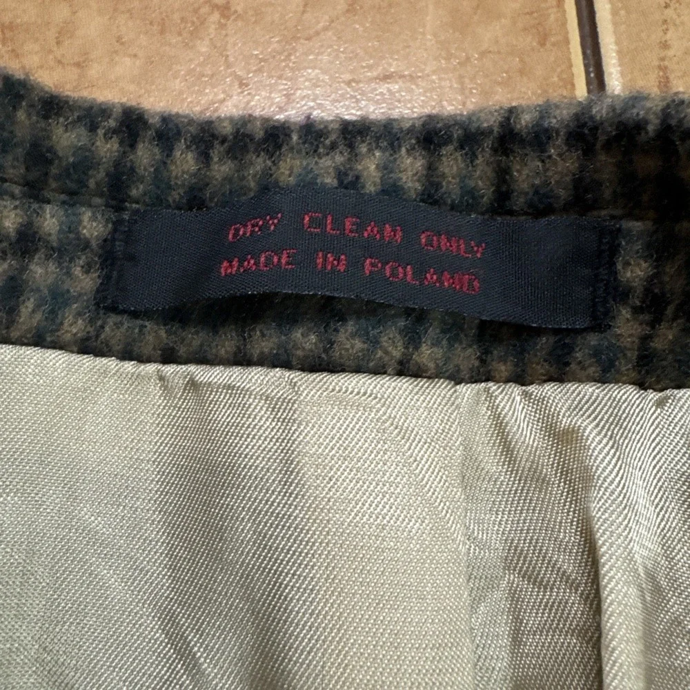 VTG John Weitz Green Brown Plaid Wool Cashmere Blazer Sport Coat Flannel 40L